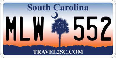 SC license plate MLW552