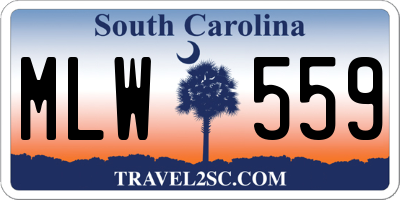 SC license plate MLW559