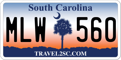 SC license plate MLW560
