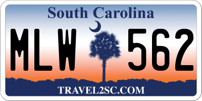 SC license plate MLW562