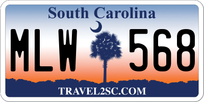 SC license plate MLW568