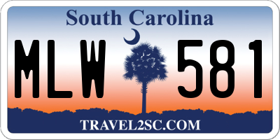 SC license plate MLW581