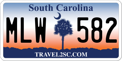 SC license plate MLW582