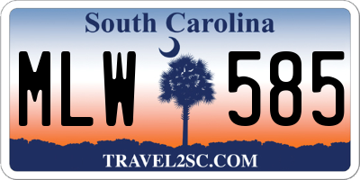 SC license plate MLW585