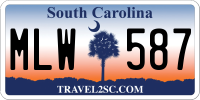 SC license plate MLW587
