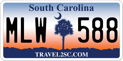 SC license plate MLW588