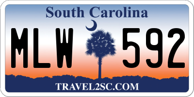 SC license plate MLW592