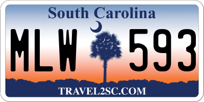 SC license plate MLW593
