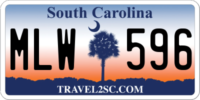 SC license plate MLW596