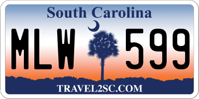 SC license plate MLW599