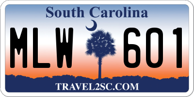 SC license plate MLW601