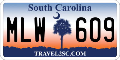 SC license plate MLW609