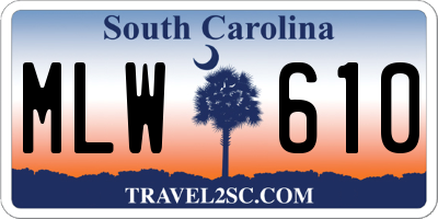SC license plate MLW610