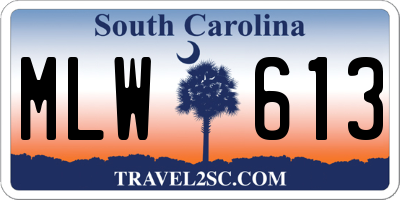 SC license plate MLW613