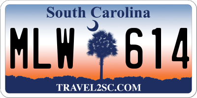 SC license plate MLW614