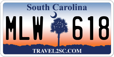 SC license plate MLW618