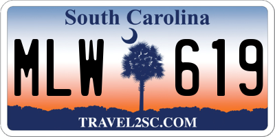 SC license plate MLW619