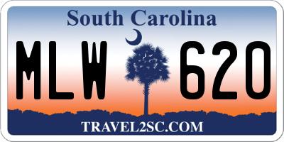 SC license plate MLW620