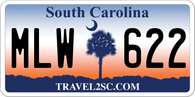 SC license plate MLW622