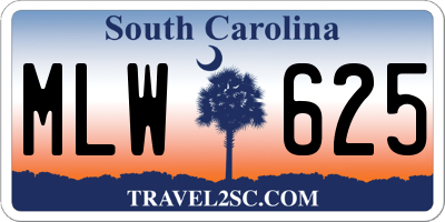 SC license plate MLW625