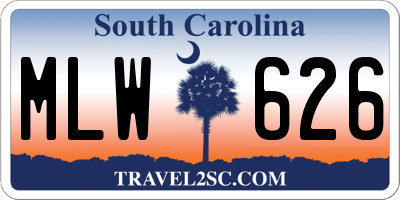 SC license plate MLW626