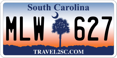 SC license plate MLW627