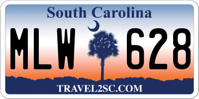 SC license plate MLW628