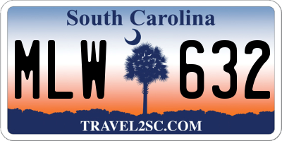 SC license plate MLW632