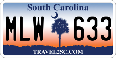 SC license plate MLW633