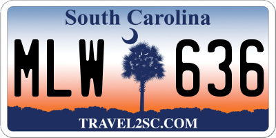 SC license plate MLW636