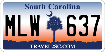 SC license plate MLW637