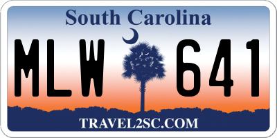 SC license plate MLW641