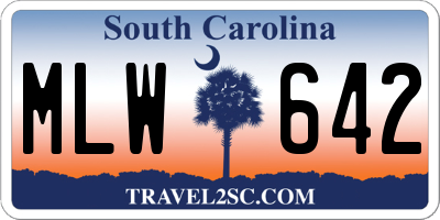 SC license plate MLW642