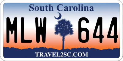 SC license plate MLW644
