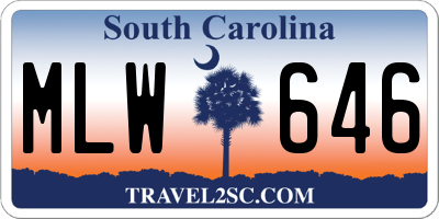 SC license plate MLW646
