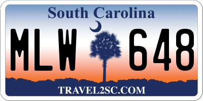 SC license plate MLW648