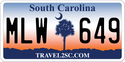 SC license plate MLW649