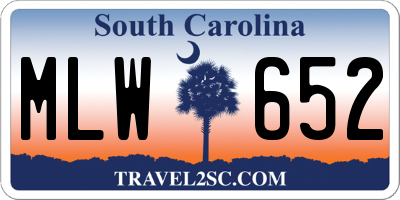 SC license plate MLW652