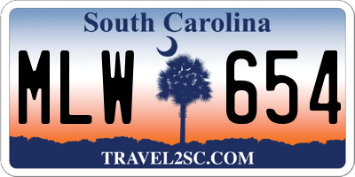 SC license plate MLW654