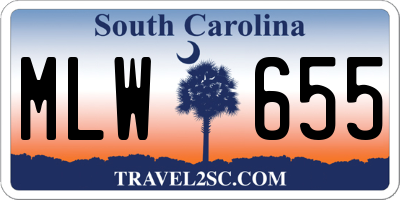 SC license plate MLW655