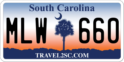 SC license plate MLW660