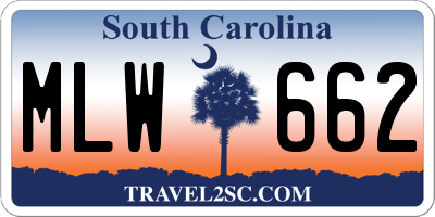 SC license plate MLW662