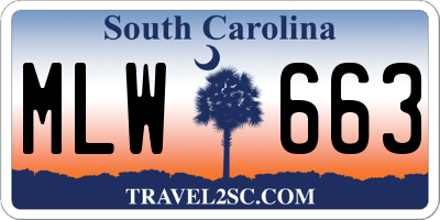 SC license plate MLW663