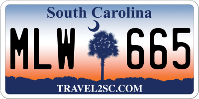 SC license plate MLW665
