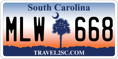SC license plate MLW668