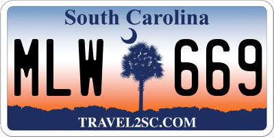 SC license plate MLW669