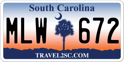 SC license plate MLW672