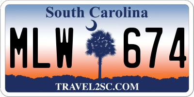SC license plate MLW674