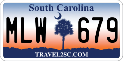 SC license plate MLW679