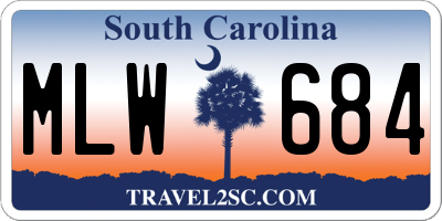 SC license plate MLW684